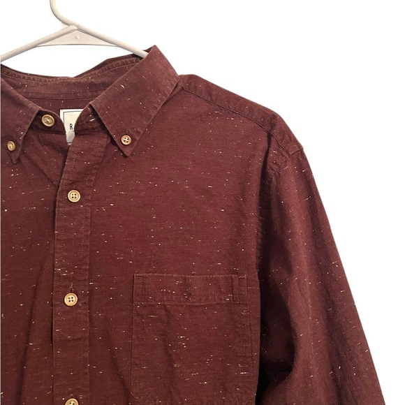 Rown Other - ROWN Mens Large Long Sleeve Maroon Premium‎ Fabric Dress Shirt